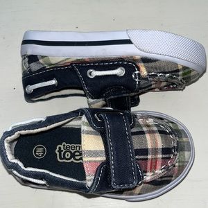 Teeny Toes canvas madras boat shoes 4